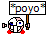 a cartoon character holding a sign that says oyoop