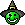 a pixel art picture of a green alien with a black hat