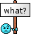 a cartoon character holding a sign that says what?