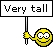 a yellow smiley face holding a very tall sign
