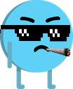 a cartoon character with a cigarette in his mouth