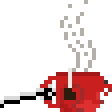 a pixel art picture of a red coffee cup