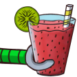 a picture of a drink with a lime slice on top
