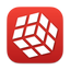 a red square with white squares on it