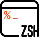 a black background with an orange and red symbol