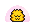 a pixel art picture of a yellow fireball