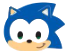 a pixel art of a blue sonic the hedgehog