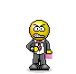 a yellow emoticon in a suit and tie