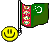 a smiley face is next to a green and red flag