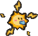 a pixel art picture of a yellow cat
