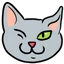 a picture of a cat with green eyes