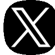 a white x on a black background
