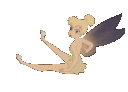 a cartoon picture of a fairy holding a cell phone
