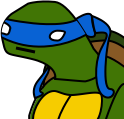 a drawing of a turtle with a blue ribbon around its neck