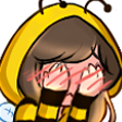 a drawing of a girl in a bee costume
