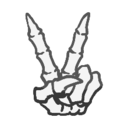 a black and white image of a peace sign
