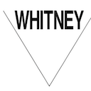 a white triangle with the word whitney on it