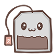 a picture of a cartoon marshmallow on a brown background