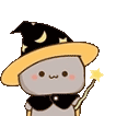 a drawing of a cat wearing a witches hat