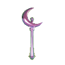 a metal pole with a crescent on top of it