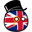 a british flag with a hat on top of it