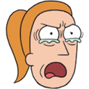 a woman with a surprised look on her face