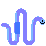 a blue and purple snake with a black nose