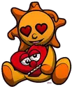 a teddy bear with a heart on its chest