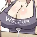 a cartoon picture of a woman in a bra