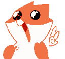 a pixel art picture of a fox wearing a tie