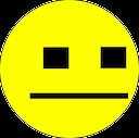 a yellow smiley face with a black background