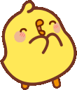 a yellow bird with a sad look on its face