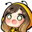 a drawing of a girl with a surprised look on her face
