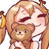a drawing of a girl holding a teddy bear