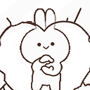 a drawing of a bunny holding a heart
