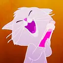 a white cat holding a pink toothbrush in it's mouth
