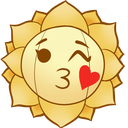 a sunflower with a face painted on it