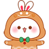 a cartoon bunny with a green bow tie