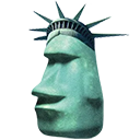 a statue of liberty with the statue of liberty in the background