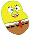a yellow cartoon character with glasses and a tie