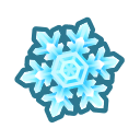 a snowflake is shown on a black background