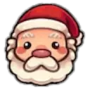 a santa claus face with a red hat