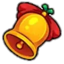 a bell with a bow on top of it