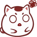 a white cat with a red nose and a black nose