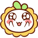 a face with a flower on top of it