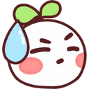 a cartoon character with a sad face