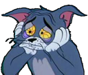 a cartoon picture of a cat with yellow eyes