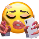 a woman holding a cell phone in front of her face