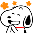 a white dog with a red collar is smiling