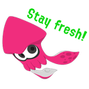 a pink cartoon character with the words stay fresh